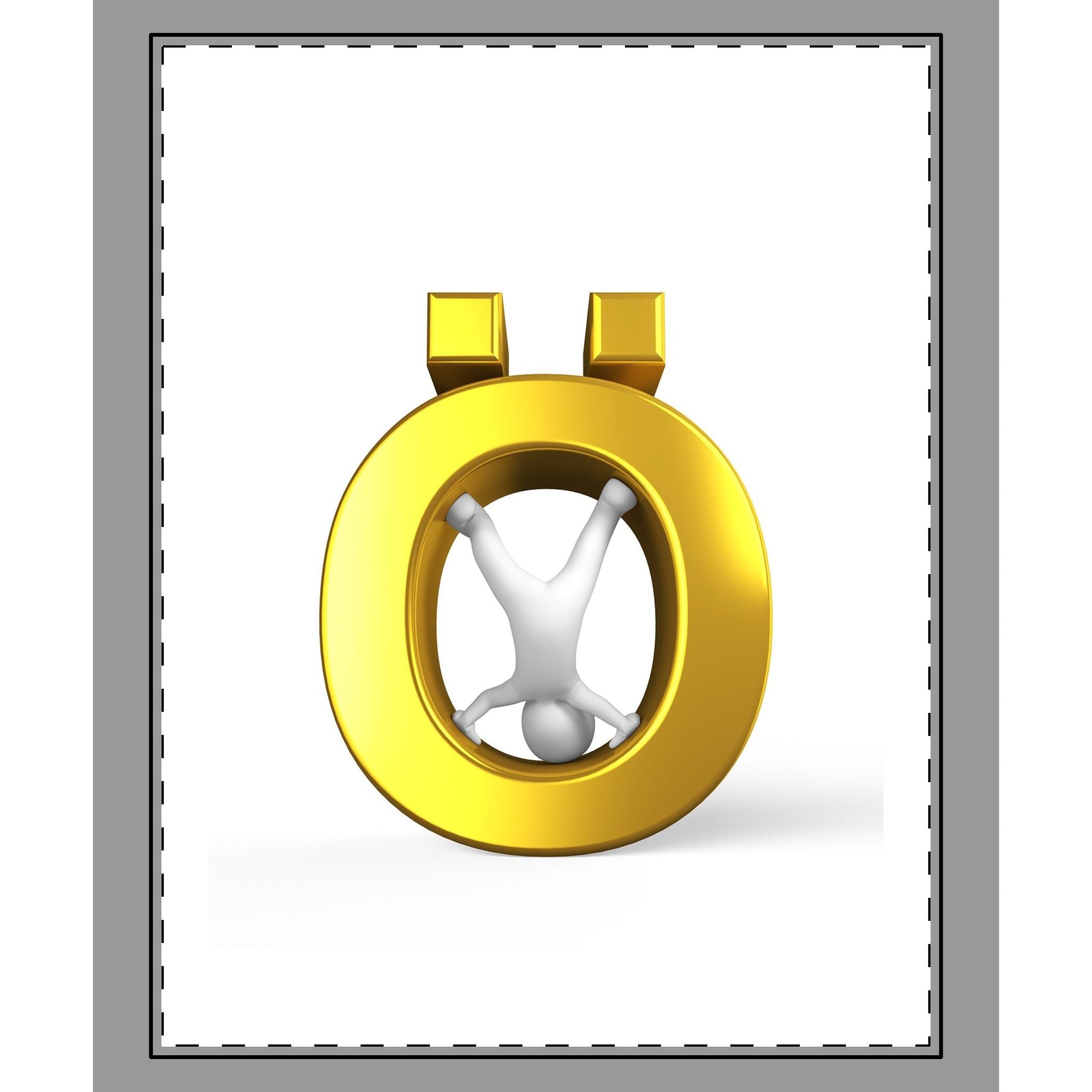 Gold Letter Ö with Hanging Figure coverlet