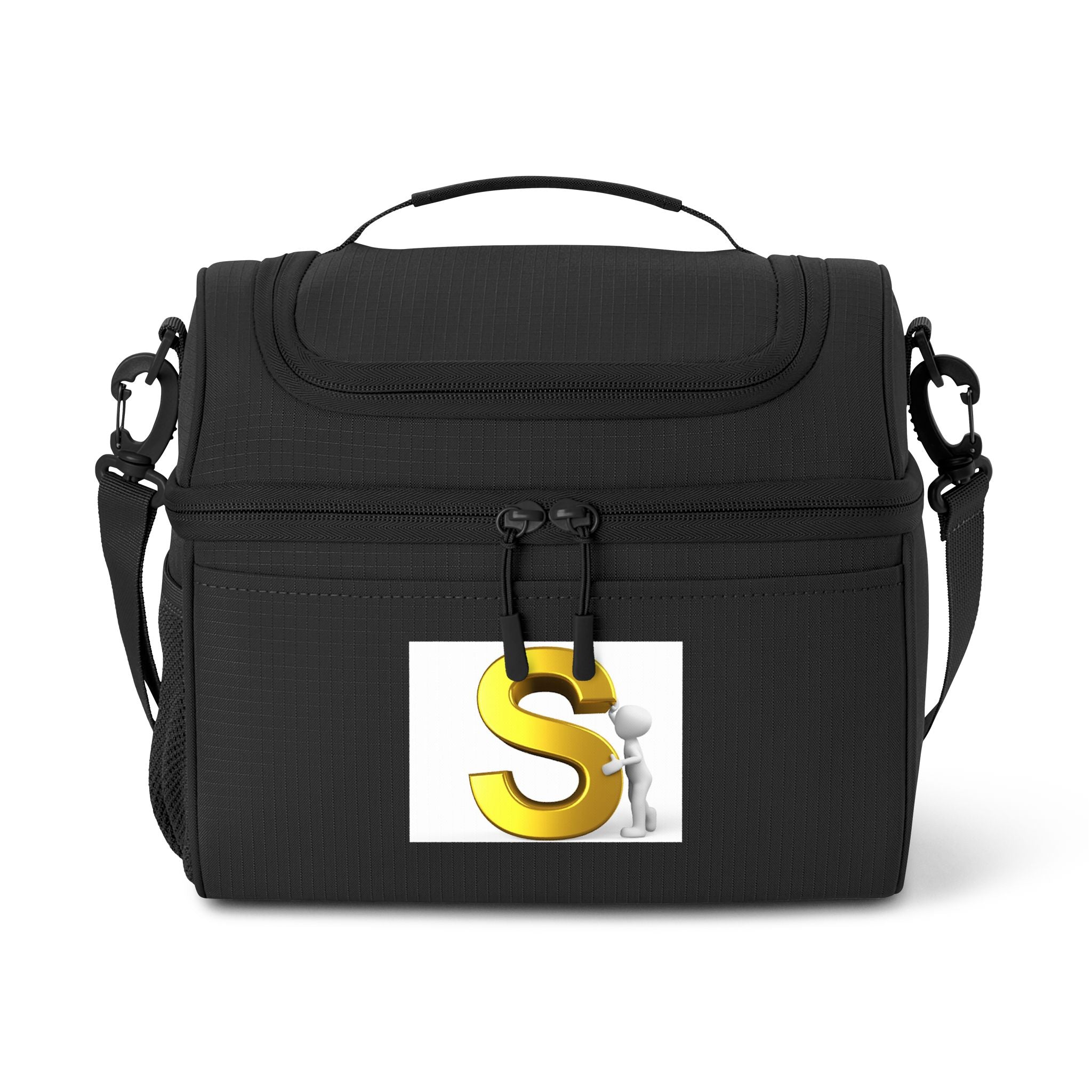 3D Gold Letter S Monogram Cooler Bag | Personalized Initial Cooler