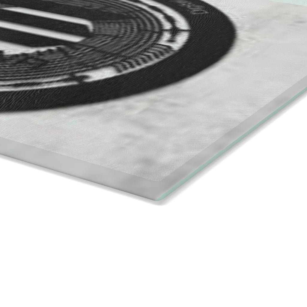 Solana Coin Logo Glass Cutting Board | Cryptocurrency Kitchen Decor