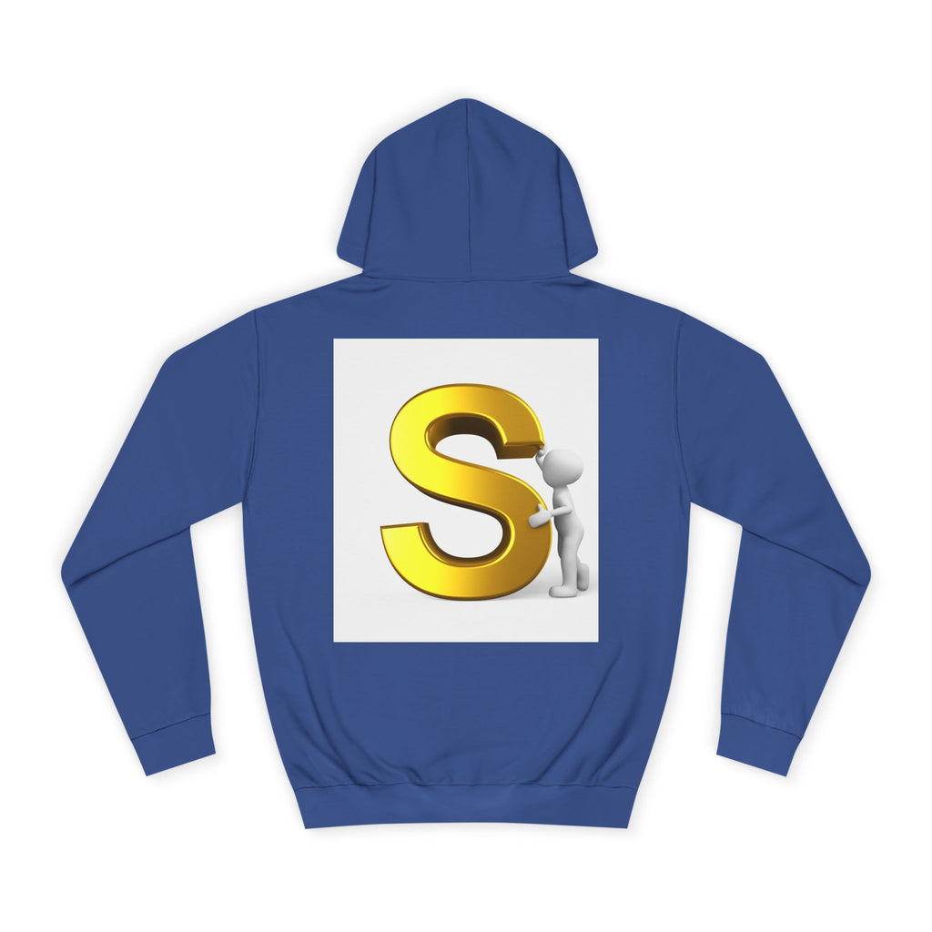 Gold Letter S with Character Hoodie | Initial Monogram Sweatshirt