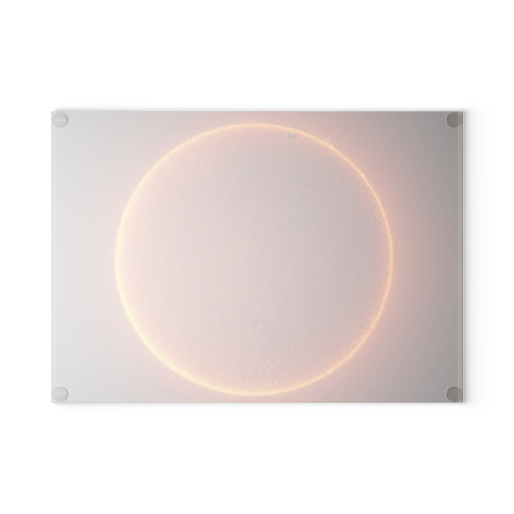 Solar Eclipse Circle Glass Cutting Board | Sun Halo Kitchen Decor