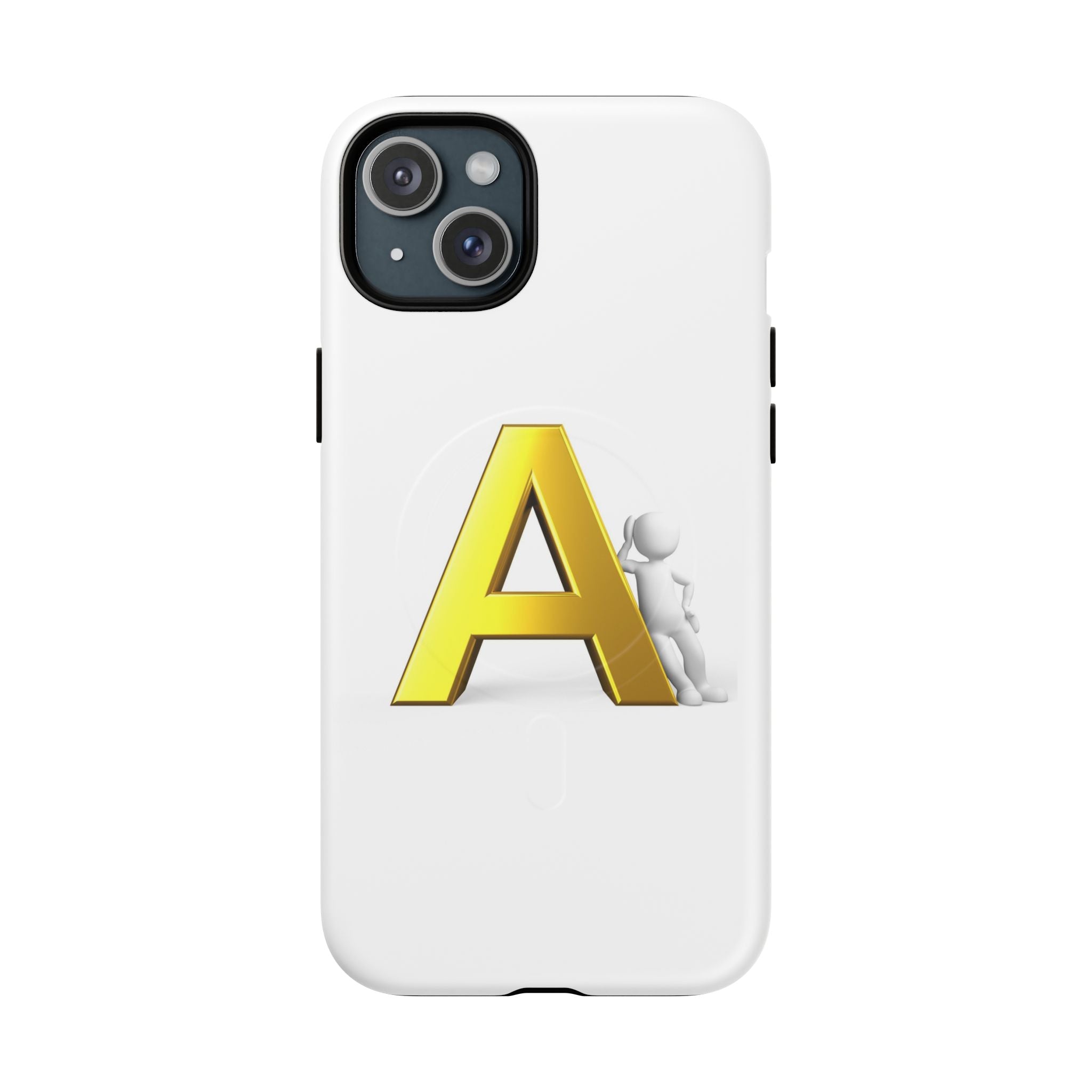 Coque de Téléphone Lettre A Dorée | Coque Magnétique Robuste, Monogramme Initial