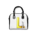 3D Person with Gold L Letter Shoulder Handbag | Initial Monogram Purse