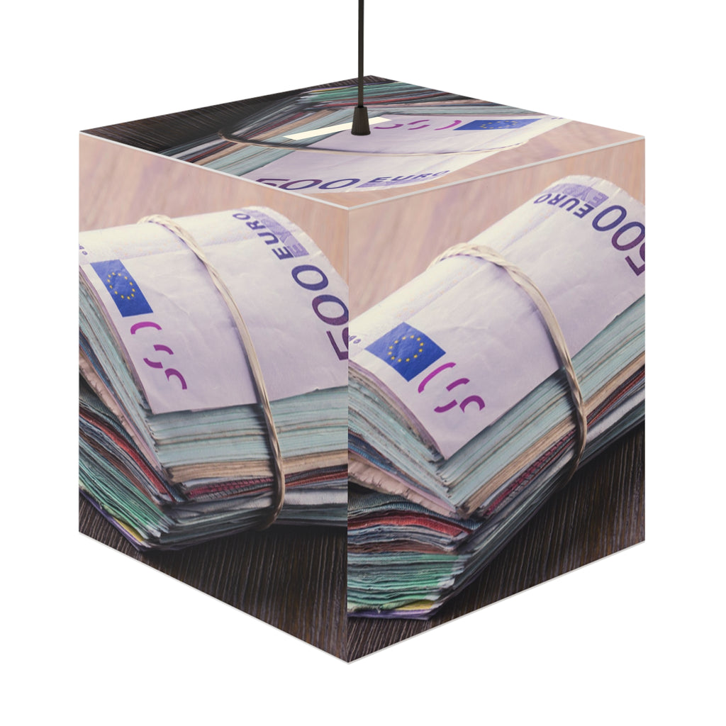 Stack of Euro Banknotes Light Cube Lamp | Money Photo Cube Lamp