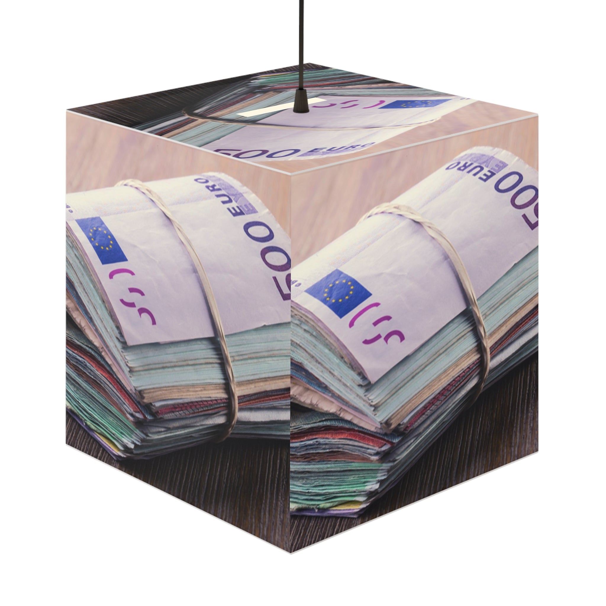 Stack of Euro Banknotes Light Cube Lamp | Money Photo Cube Lamp