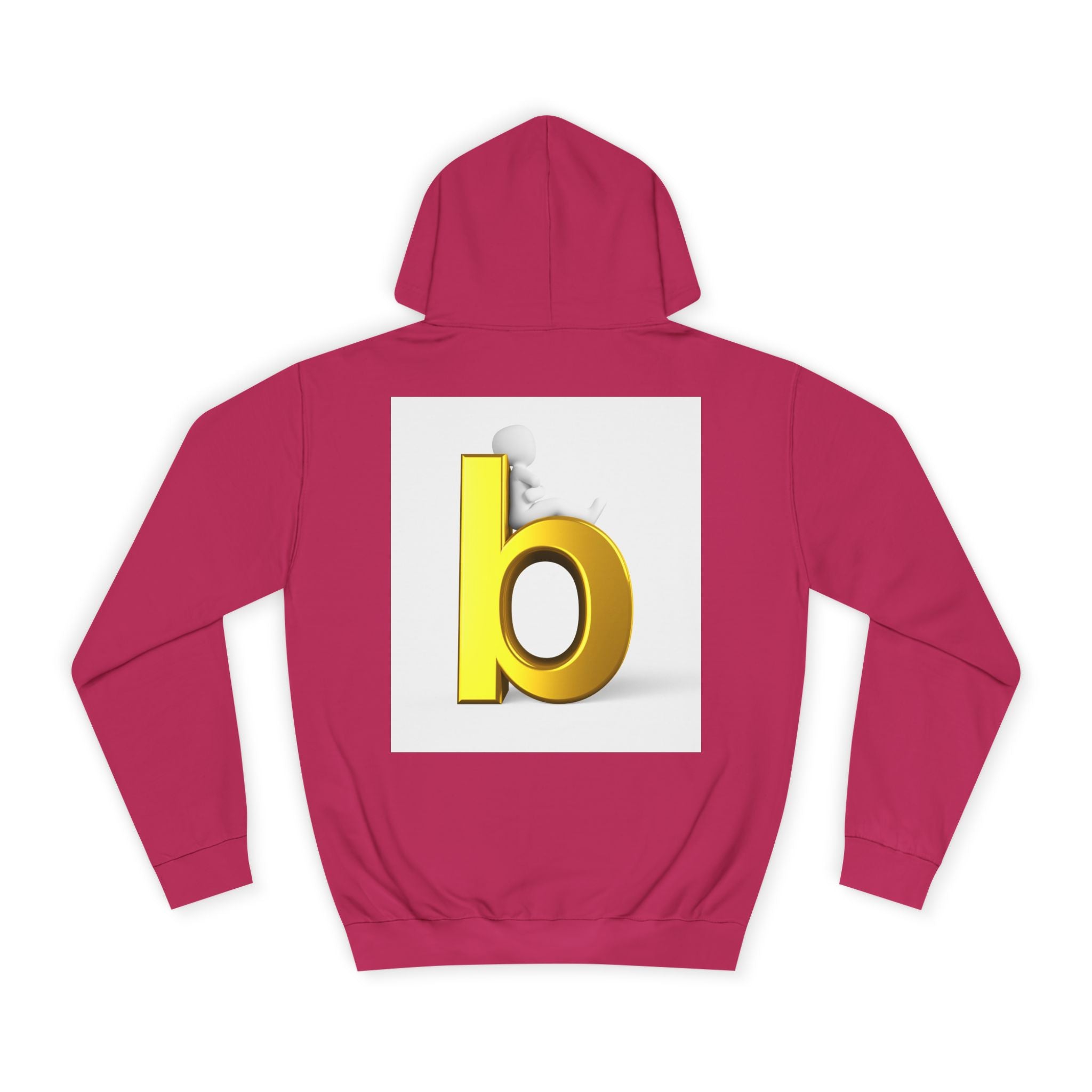 Yellow 3D Letter b Hoodie | Minimal Monogram Initial Sweatshirt