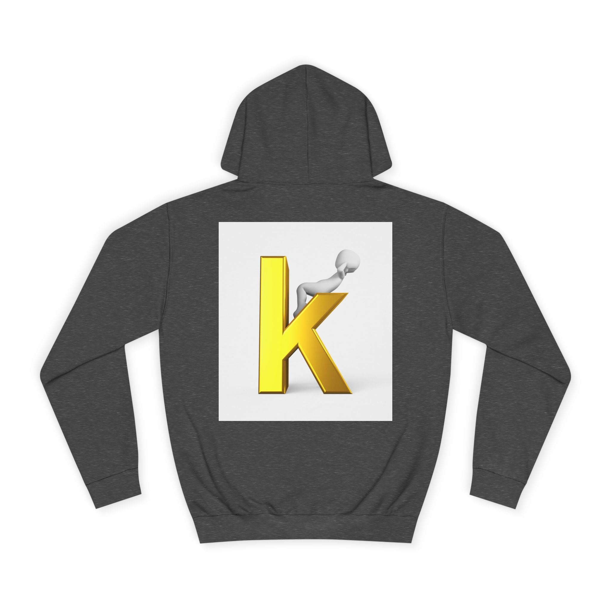 Gold 3D Letter K Hoodie | Monogram Initial K Sweatshirt