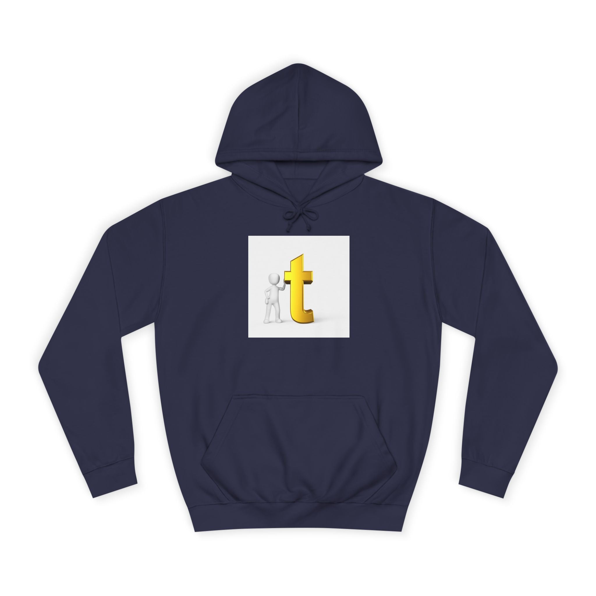 Sweat à capuche 3D Gold Letter T | Sweat-shirt initial minimaliste Letterman