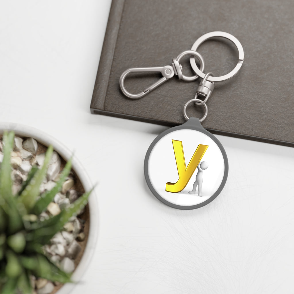 Yellow Letter Y Monogram Keyring