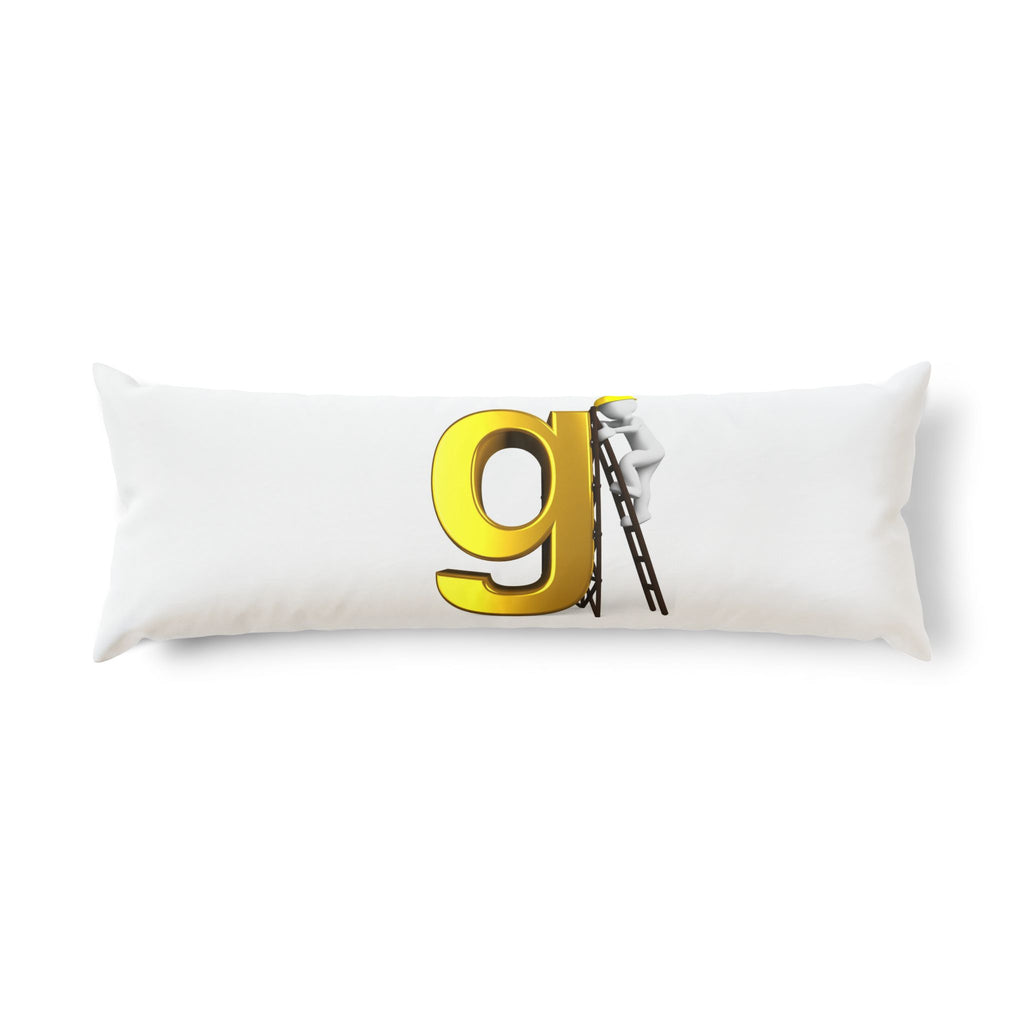Gold Letter g with Ladder Body Pillow | Typographic Decorative Pillow
