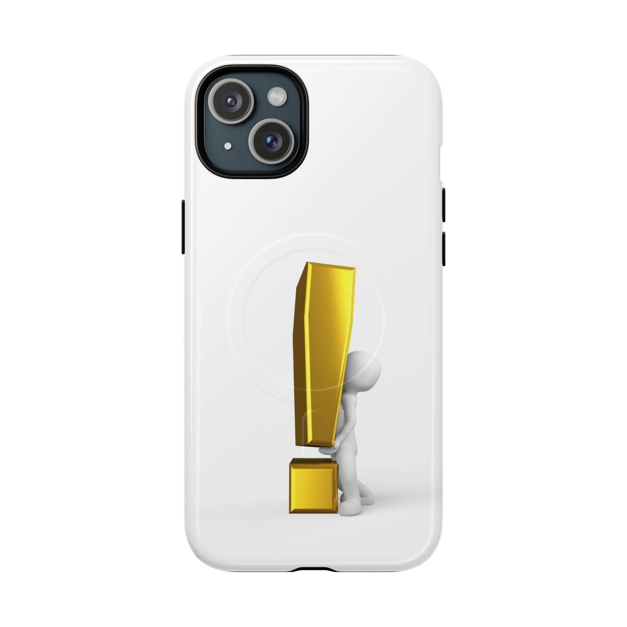 Coque de téléphone aimantée robuste Point d'exclamation doré