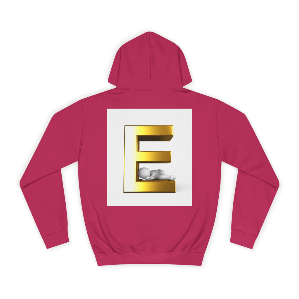 Gold 3D Letter E Hoodie | Monogram Initial Sweatshirt
