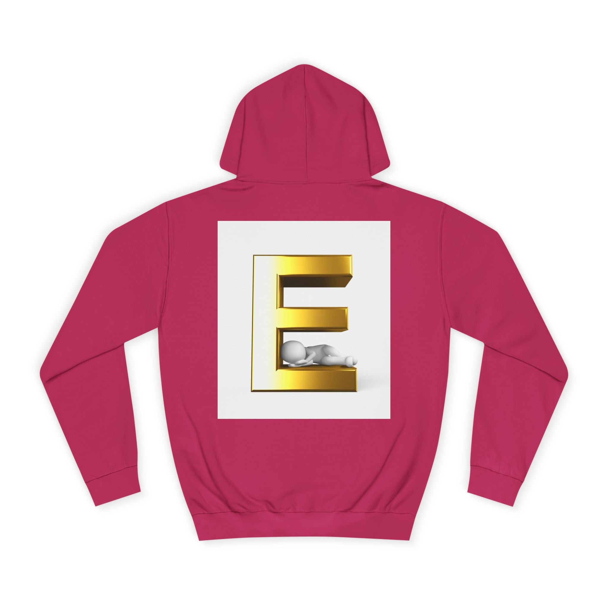 Gold 3D Letter E Hoodie | Monogram Initial Sweatshirt