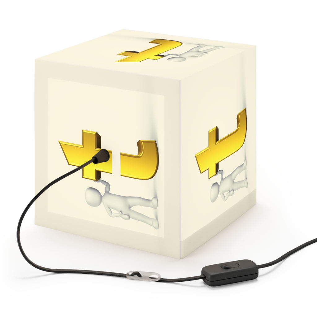 Gold T Logo Light Cube Lamp | Modern Logo Accent Lighting