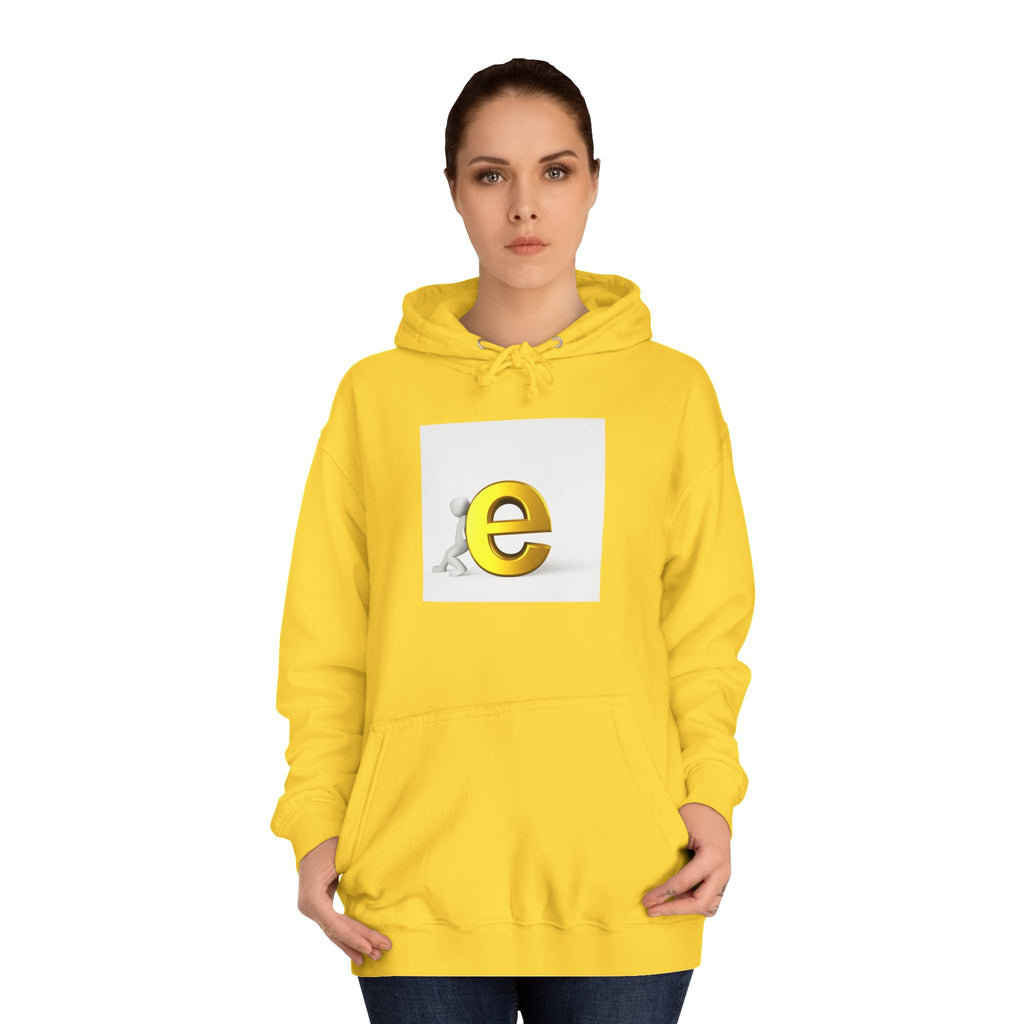 3D Gold Letter E Hoodie | Minimal Alphabet Monogram | Initial Sweatshirt