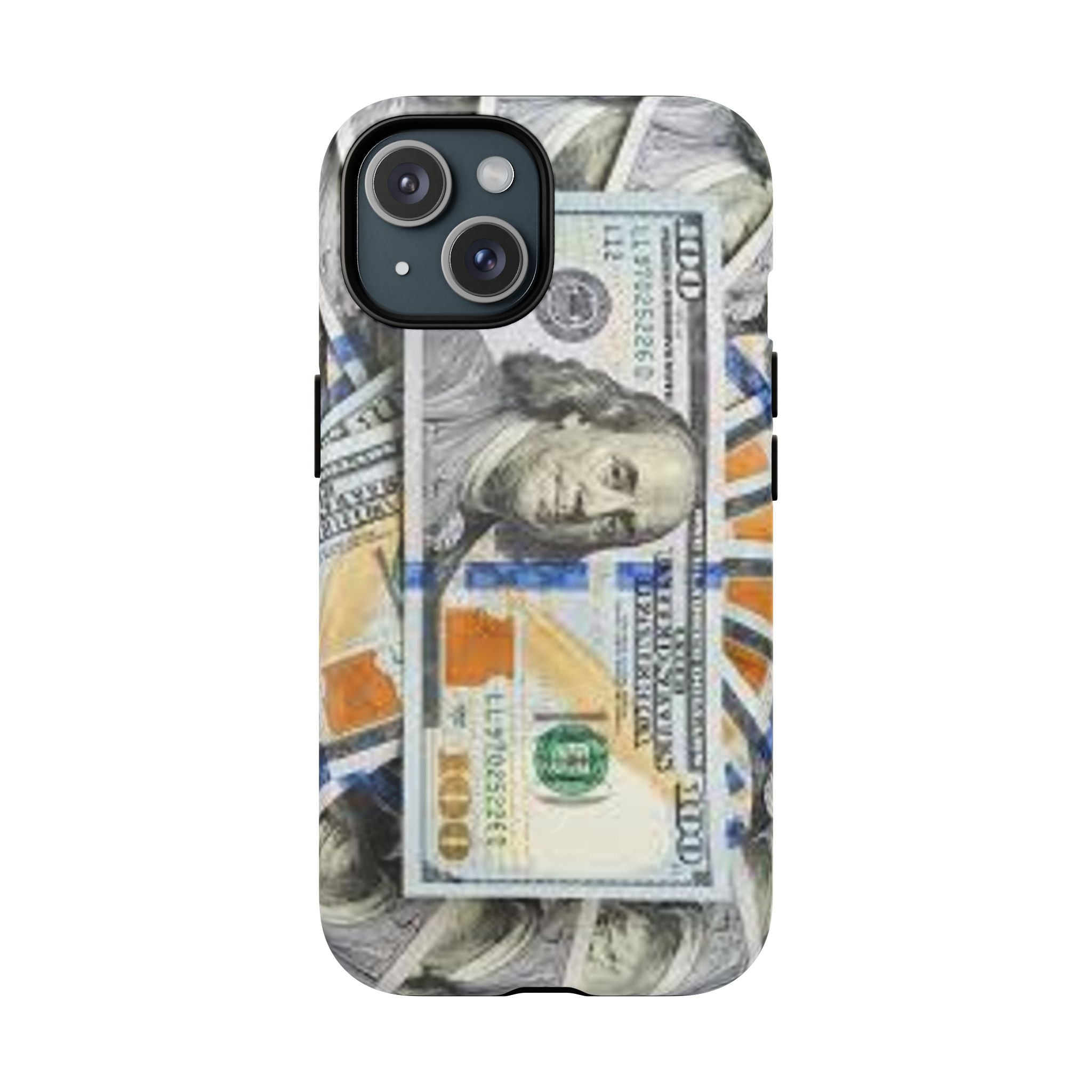 Coque de téléphone Billets de cent dollars | Coque magnétique robuste, motif argent
