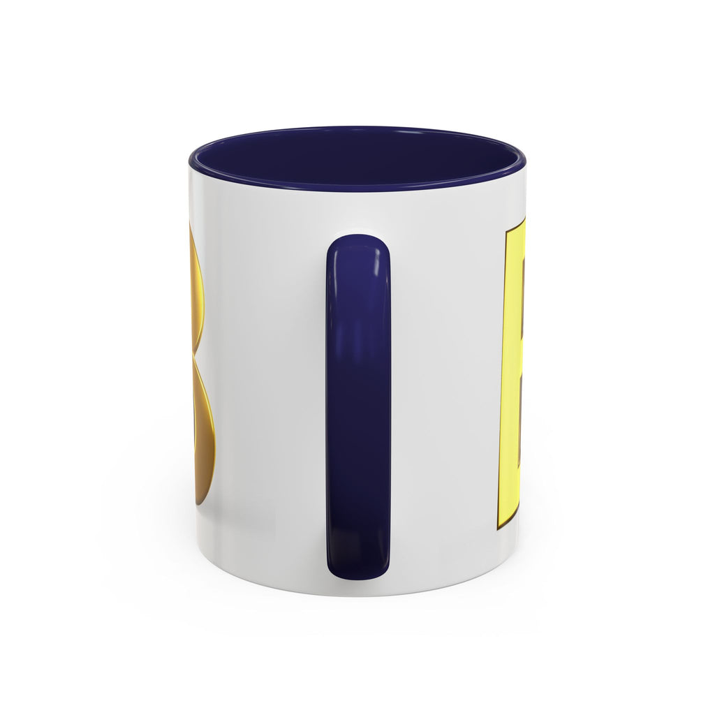 Gold Letter B with 3D Character Mug | Accent Coffee Mug