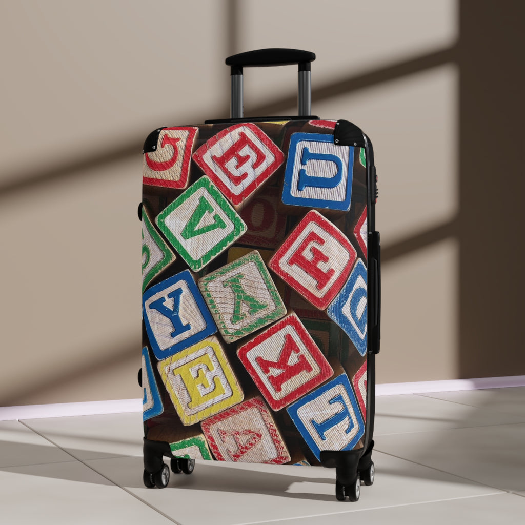 Colorful Alphabet Blocks Suitcase | Kids Luggage, Educational Toy Pattern