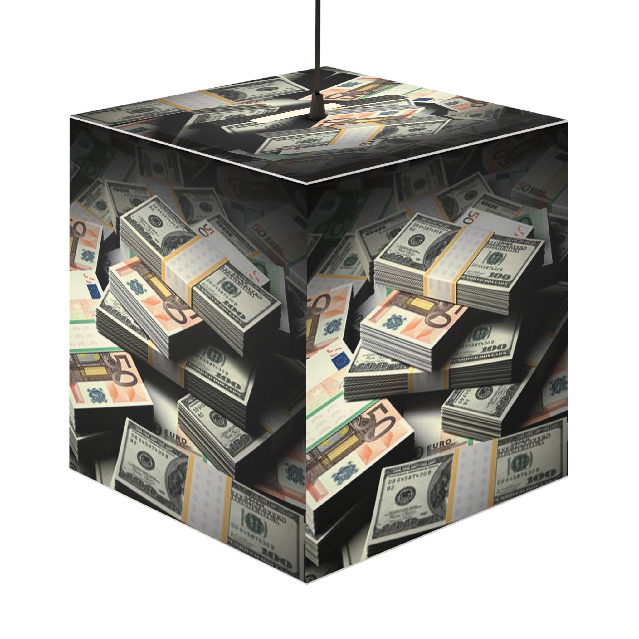 Stacks of Cash Light Cube Lamp | Money Pattern Hanging Light