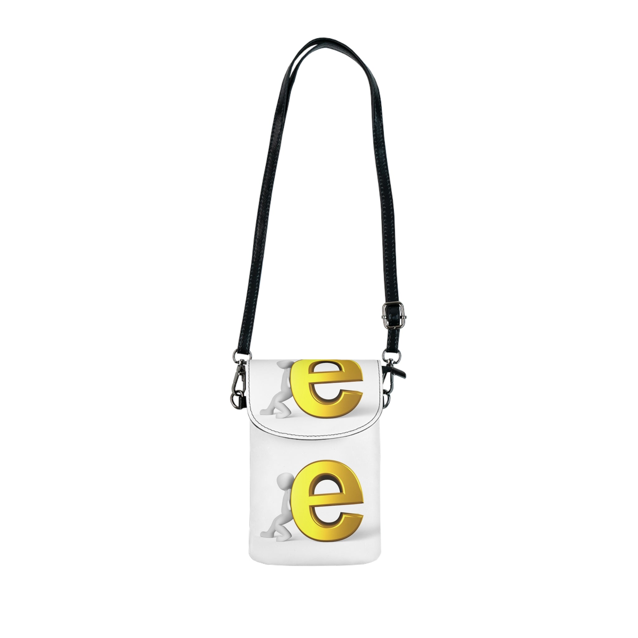Yellow Letter E Design Small Cell Phone Wallet | Crossbody Phone Pouch