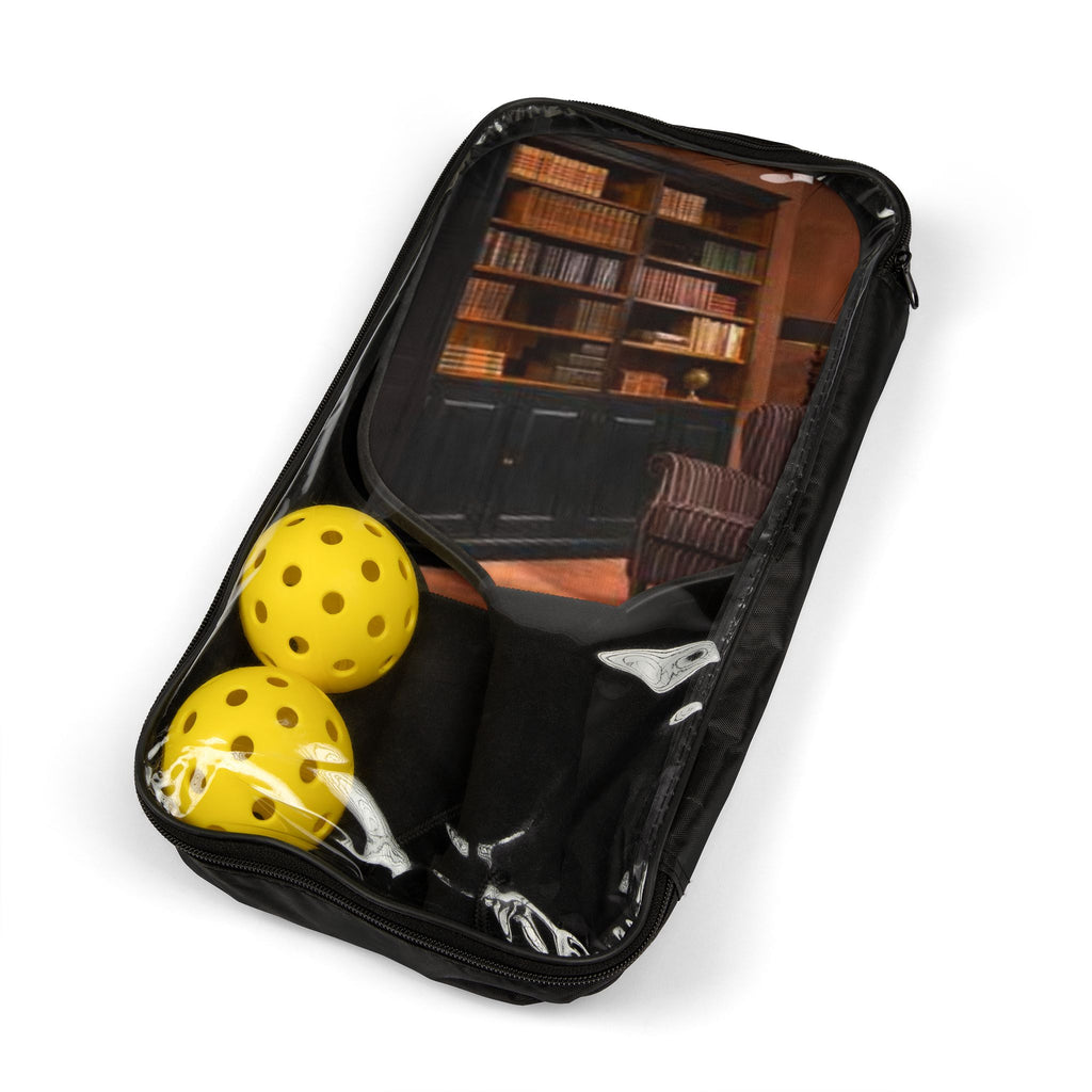 Library Bookcase Illustration Pickleball Paddle