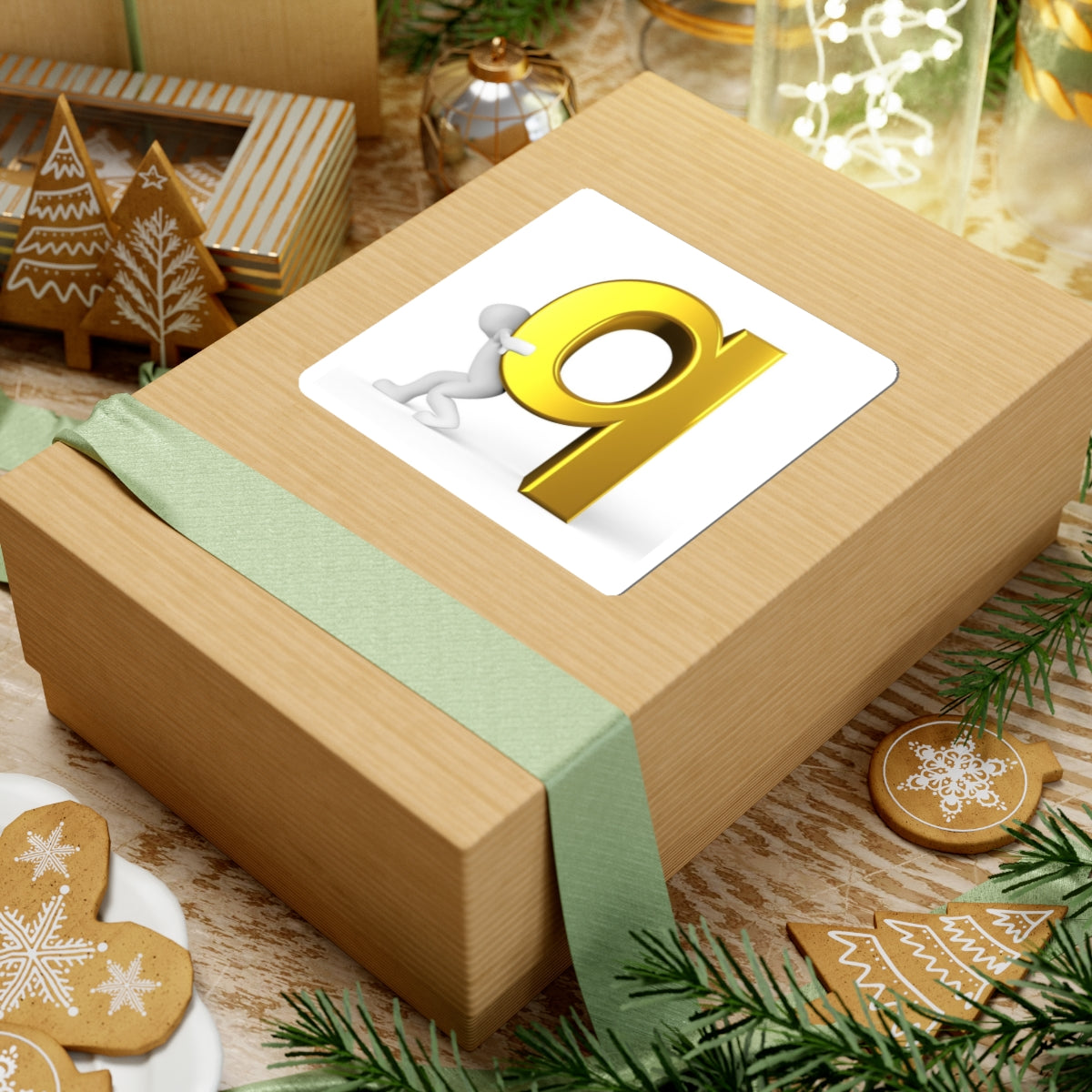 3D Gold Letter a Sticker | Push Character Alphabet Decal, Laptop Sticker