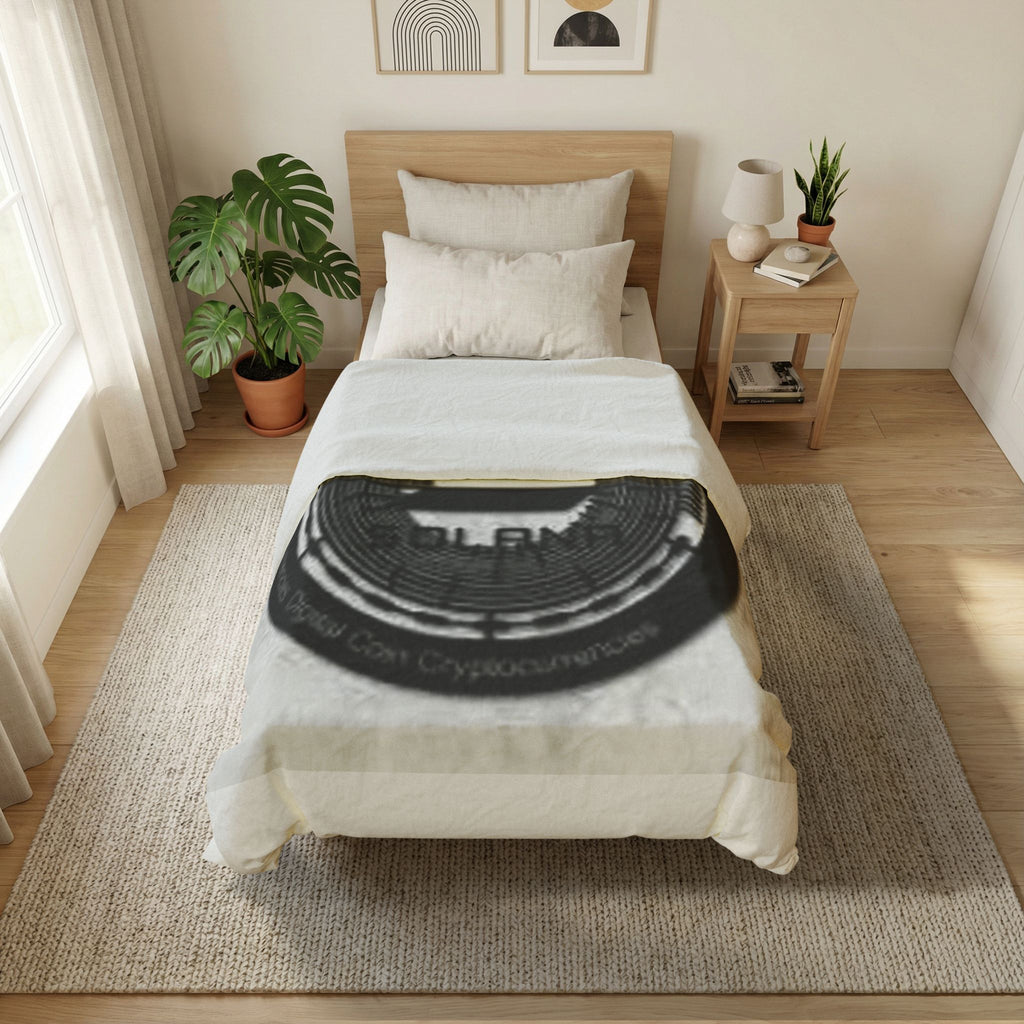 Solana Coin Logo Cotton Duvet Cover | Cryptocurrency Crypto Bedding