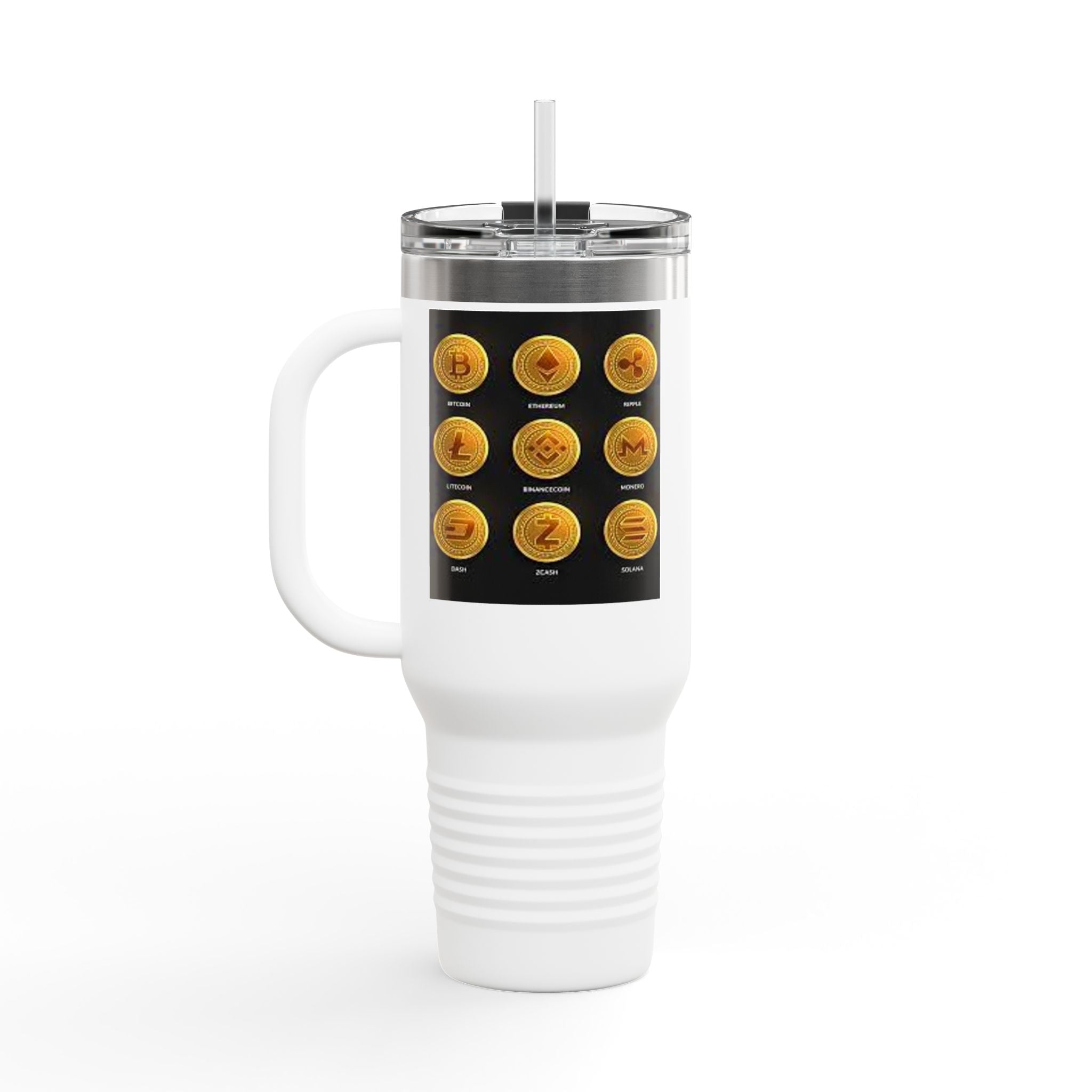 Crypto Currencies Icons 40oz Travel Mug | Insulated Tumbler