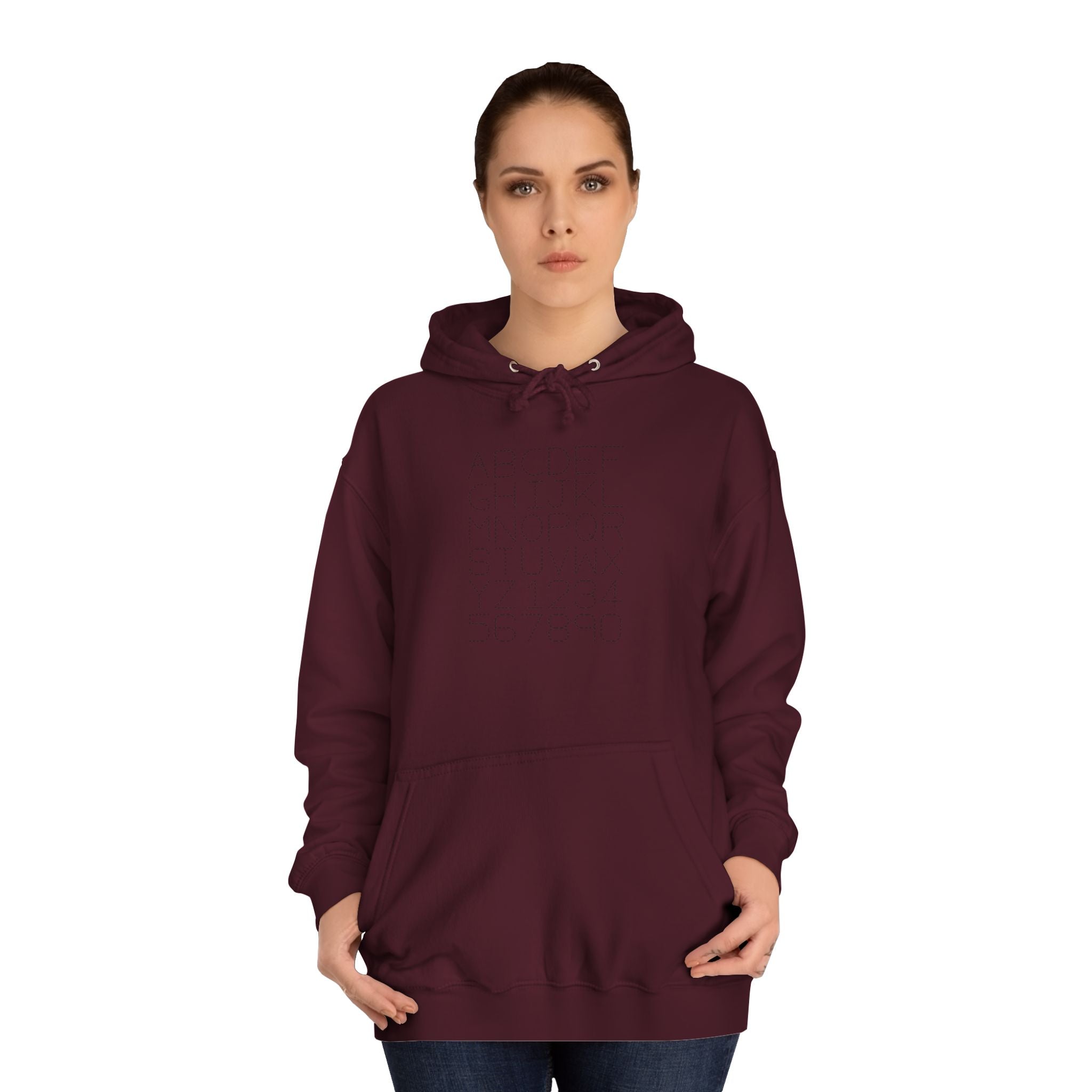 College Dotted Alphabet Hoodie | Campus Sweatshirt, Collegiate Style