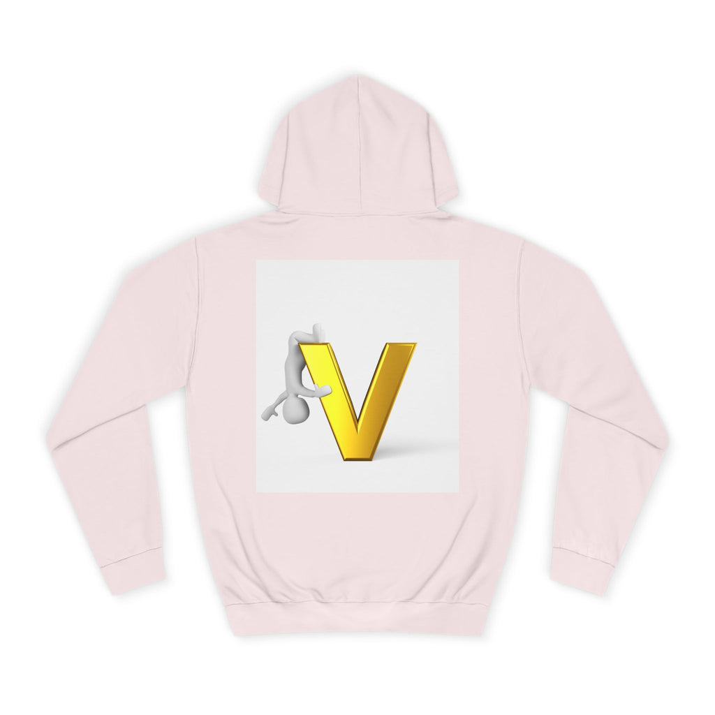 3D Gold Letter V Hoodie | Letter V Initial Sweatshirt