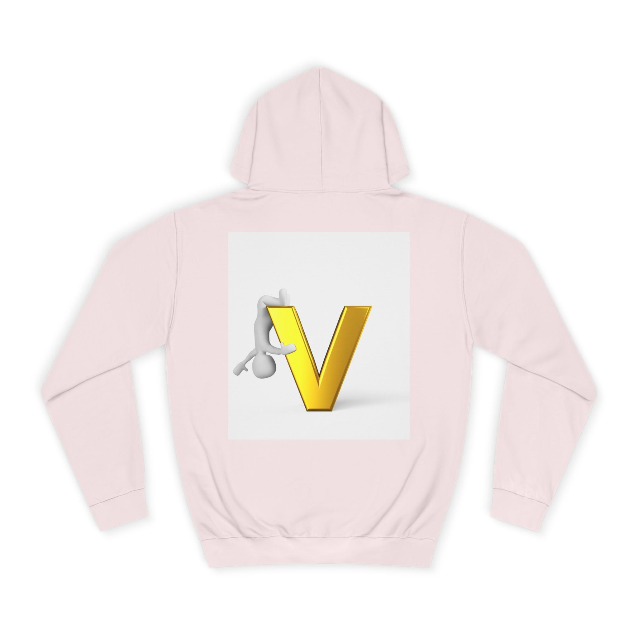 3D Gold Letter V Hoodie | Letter V Initial Sweatshirt