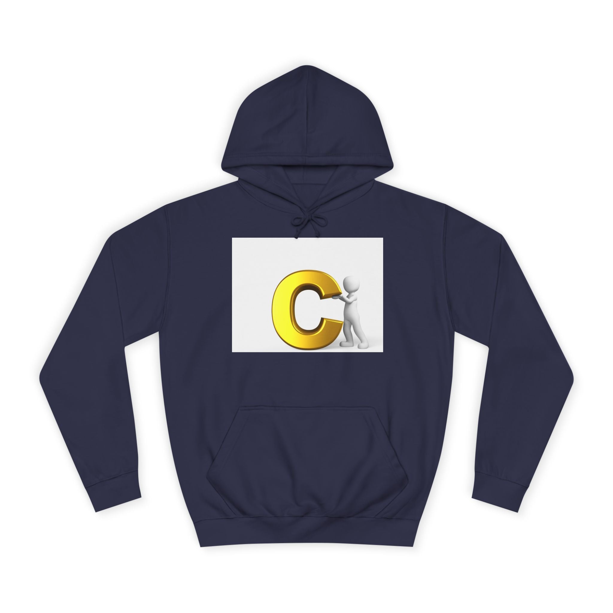 Sweat à capuche jaune 3D lettre C avec personnage | Sweat-shirt monogramme initial