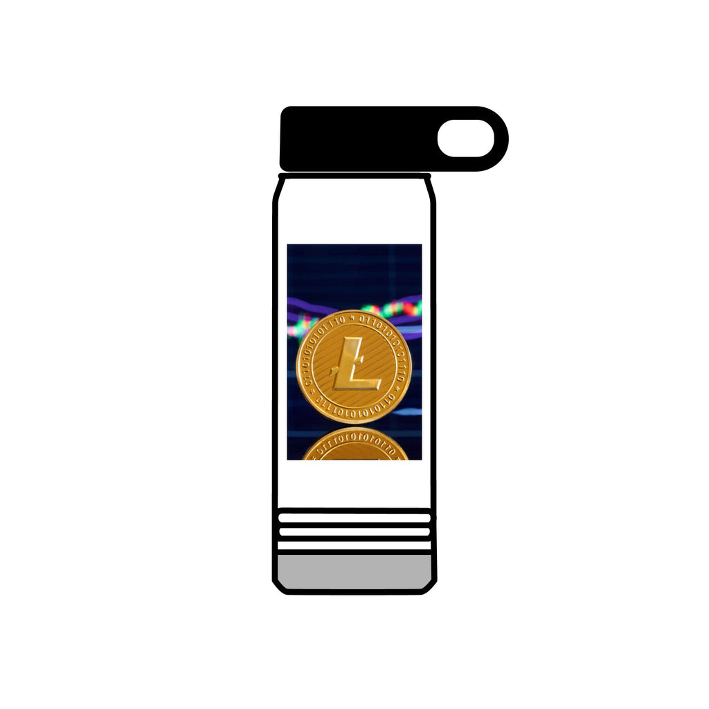 Litecoin Coin Crypto Design Water Bottle | 20oz Stainless Bottle