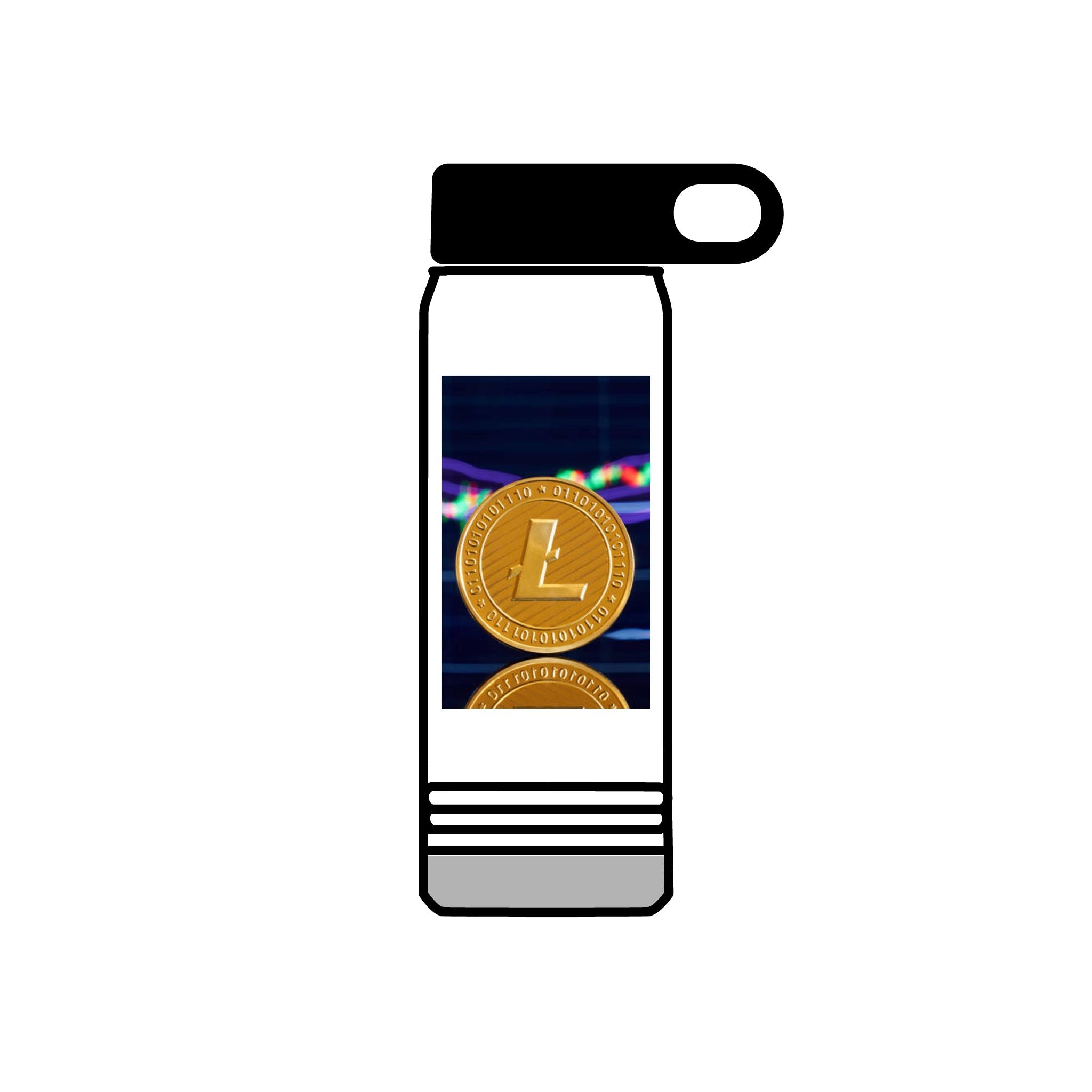 Litecoin Coin Crypto Design Water Bottle | 20oz Stainless Bottle