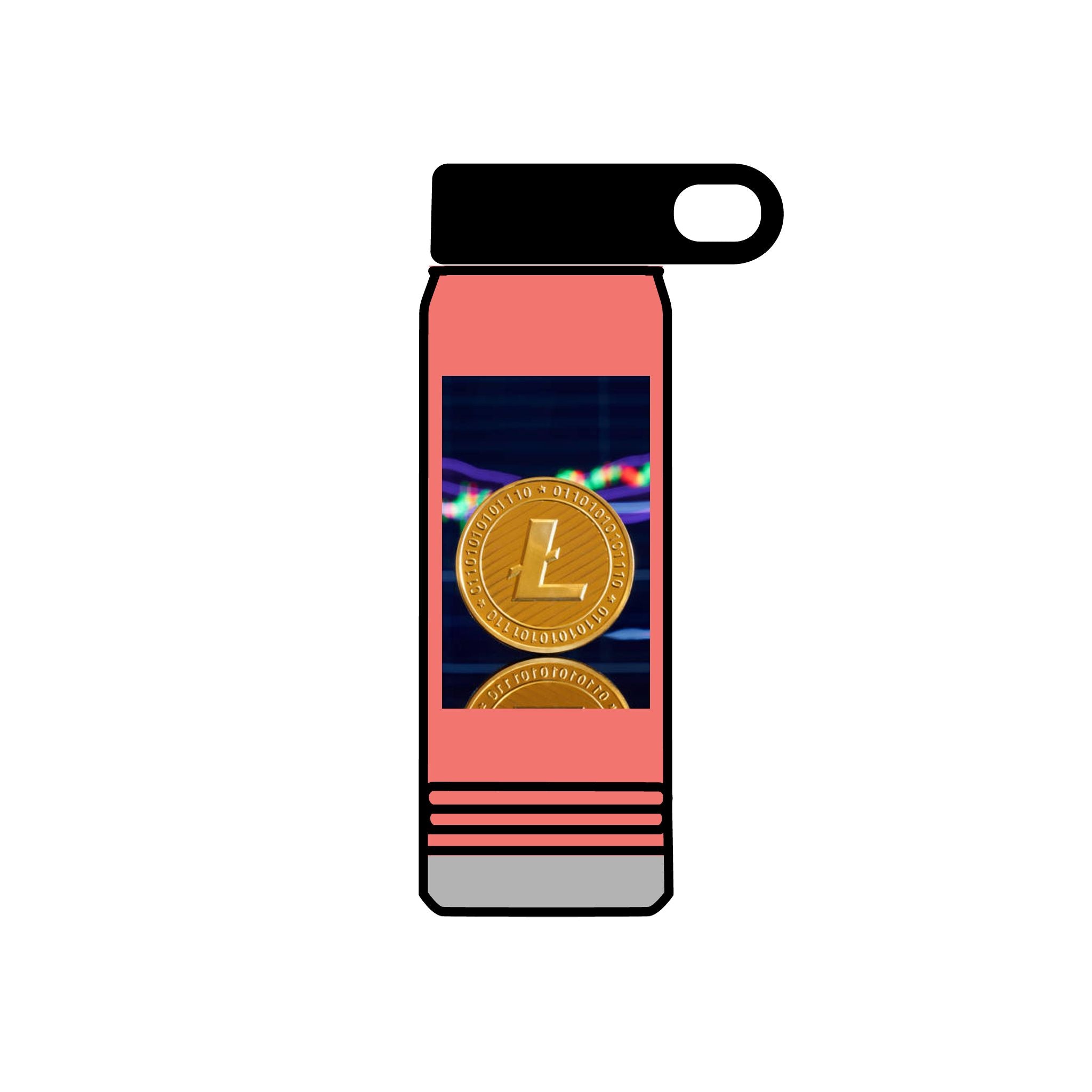 Litecoin Coin Crypto Design Water Bottle | 20oz Stainless Bottle