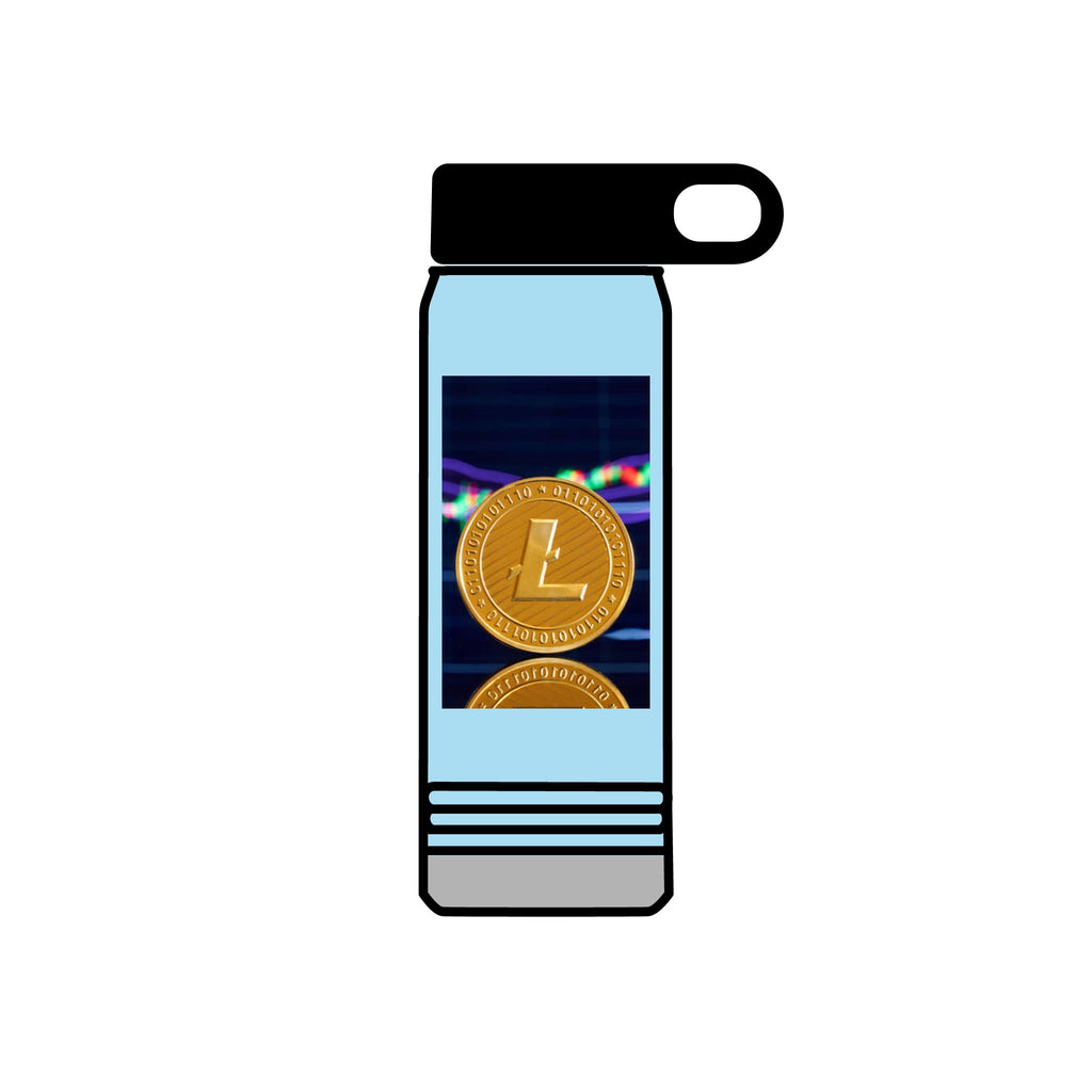 Litecoin Coin Crypto Design Water Bottle | 20oz Stainless Bottle