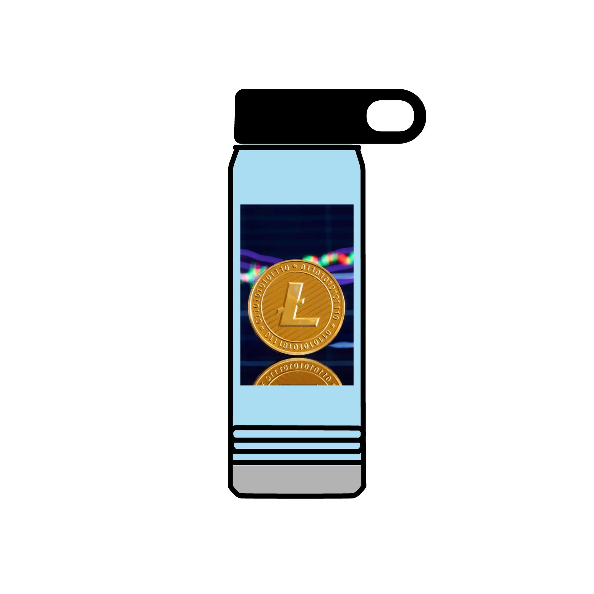 Litecoin Coin Crypto Design Water Bottle | 20oz Stainless Bottle