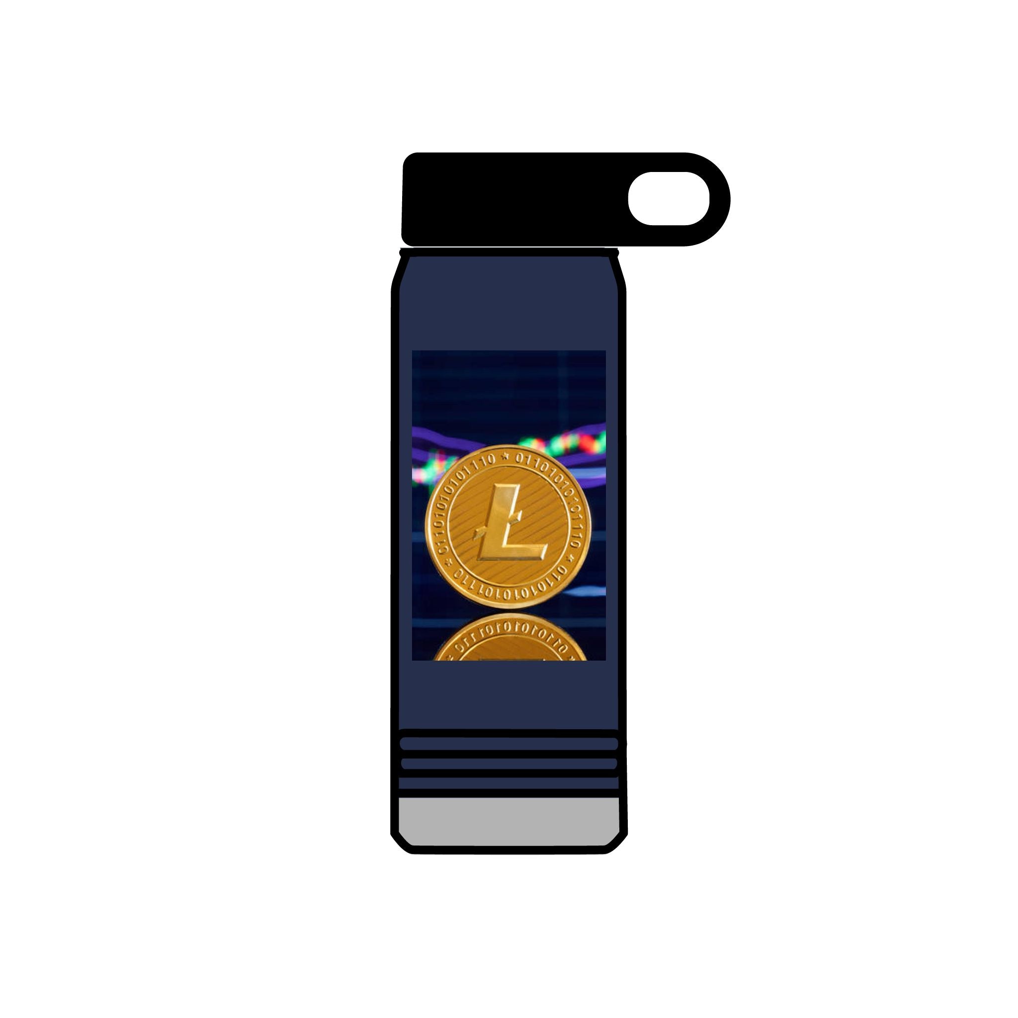 Litecoin Coin Crypto Design Water Bottle | 20oz Stainless Bottle