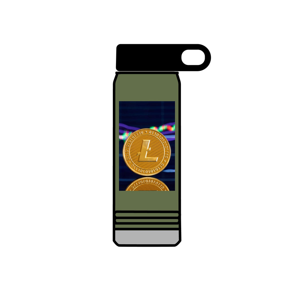 Litecoin Coin Crypto Design Water Bottle | 20oz Stainless Bottle