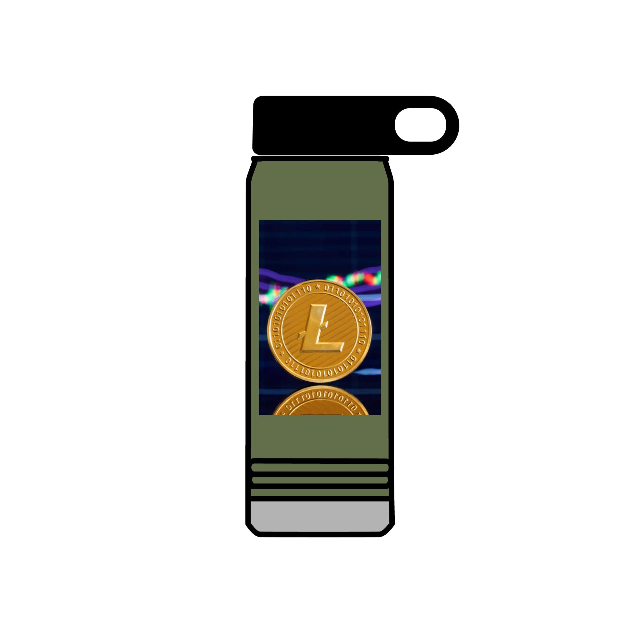 Litecoin Coin Crypto Design Water Bottle | 20oz Stainless Bottle