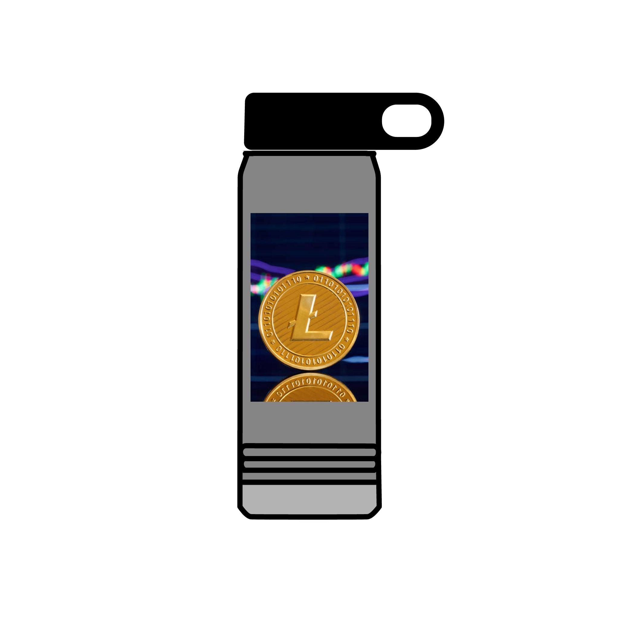 Litecoin Coin Crypto Design Water Bottle | 20oz Stainless Bottle