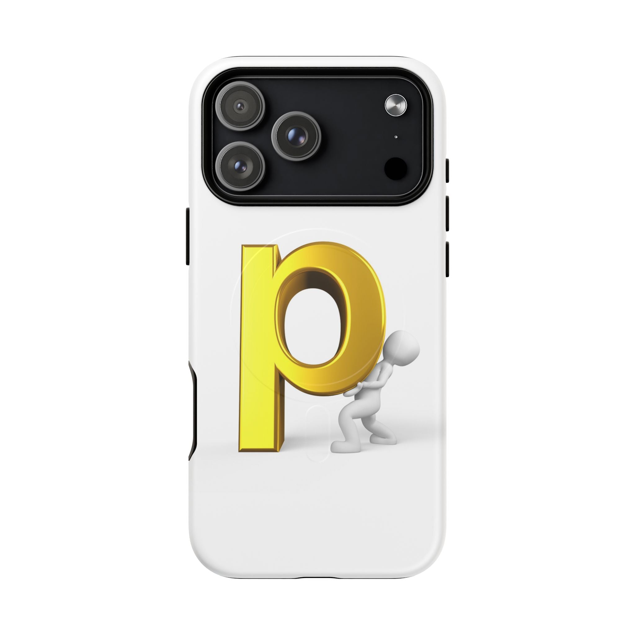 3D Gold Letter P Phone Case | Tough Magnetic Phone Case
