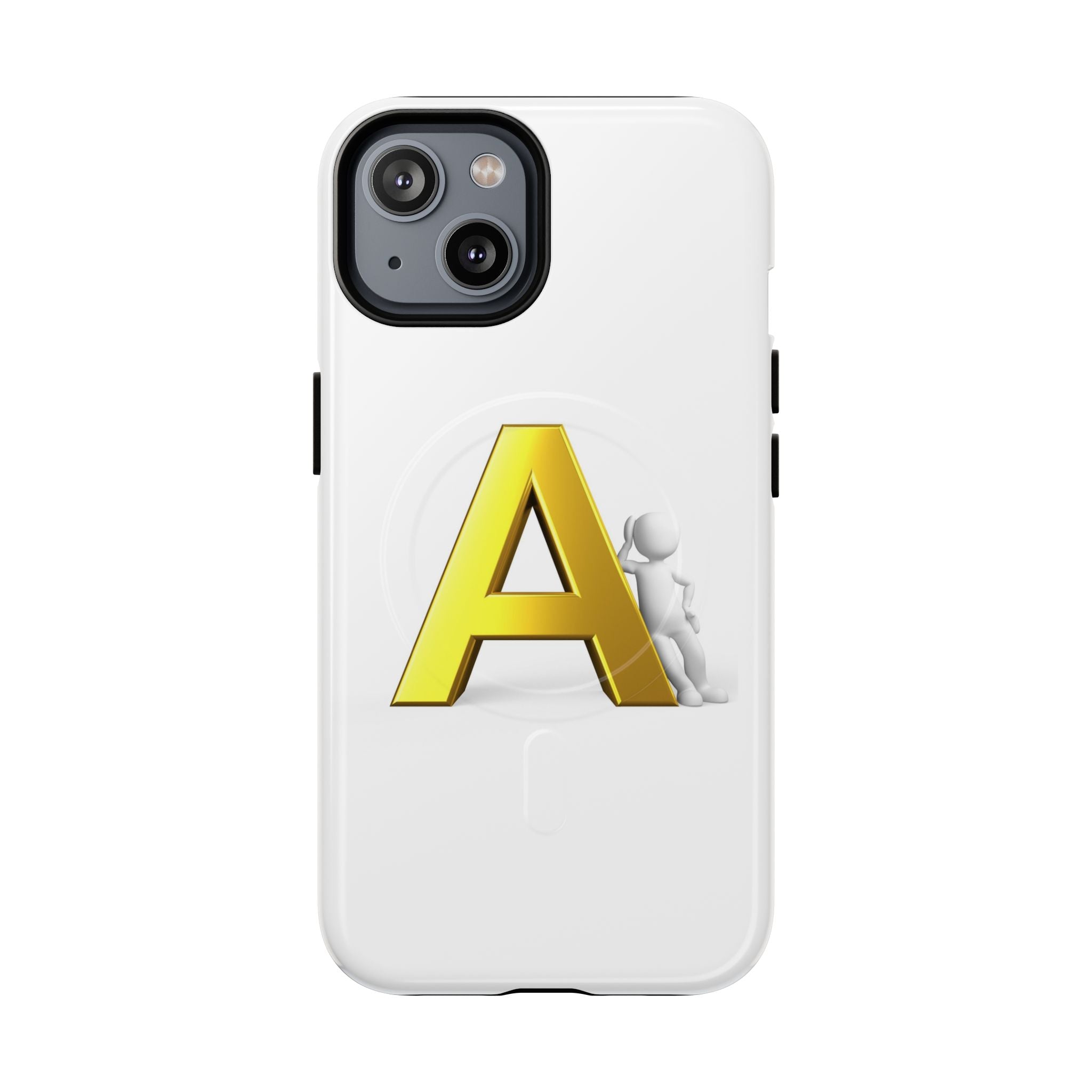 Coque de Téléphone Lettre A Dorée | Coque Magnétique Robuste, Monogramme Initial