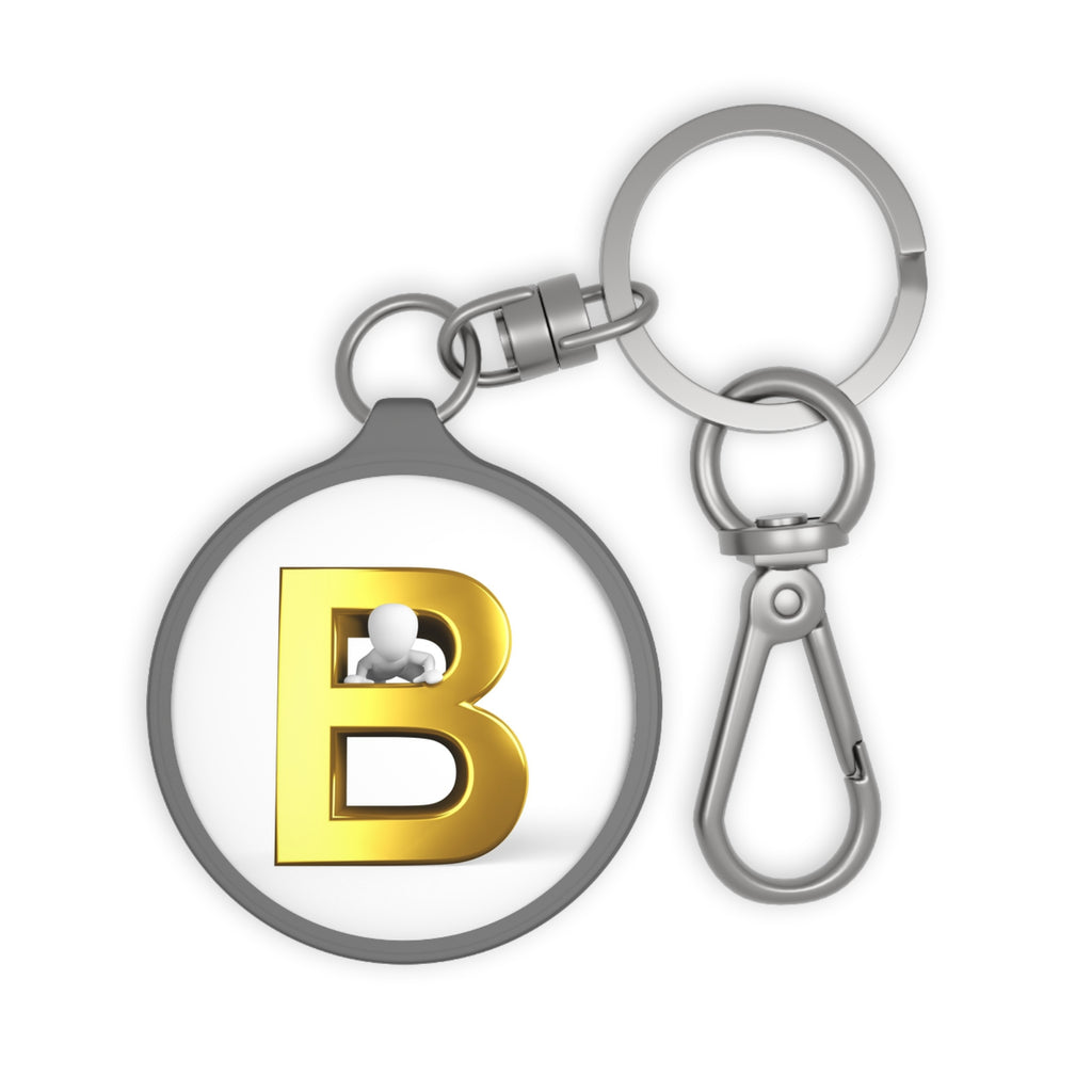 Gold Letter B Keyring Tag | Initial Monogram Keychain