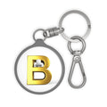 Gold Letter B Keyring Tag | Initial Monogram Keychain