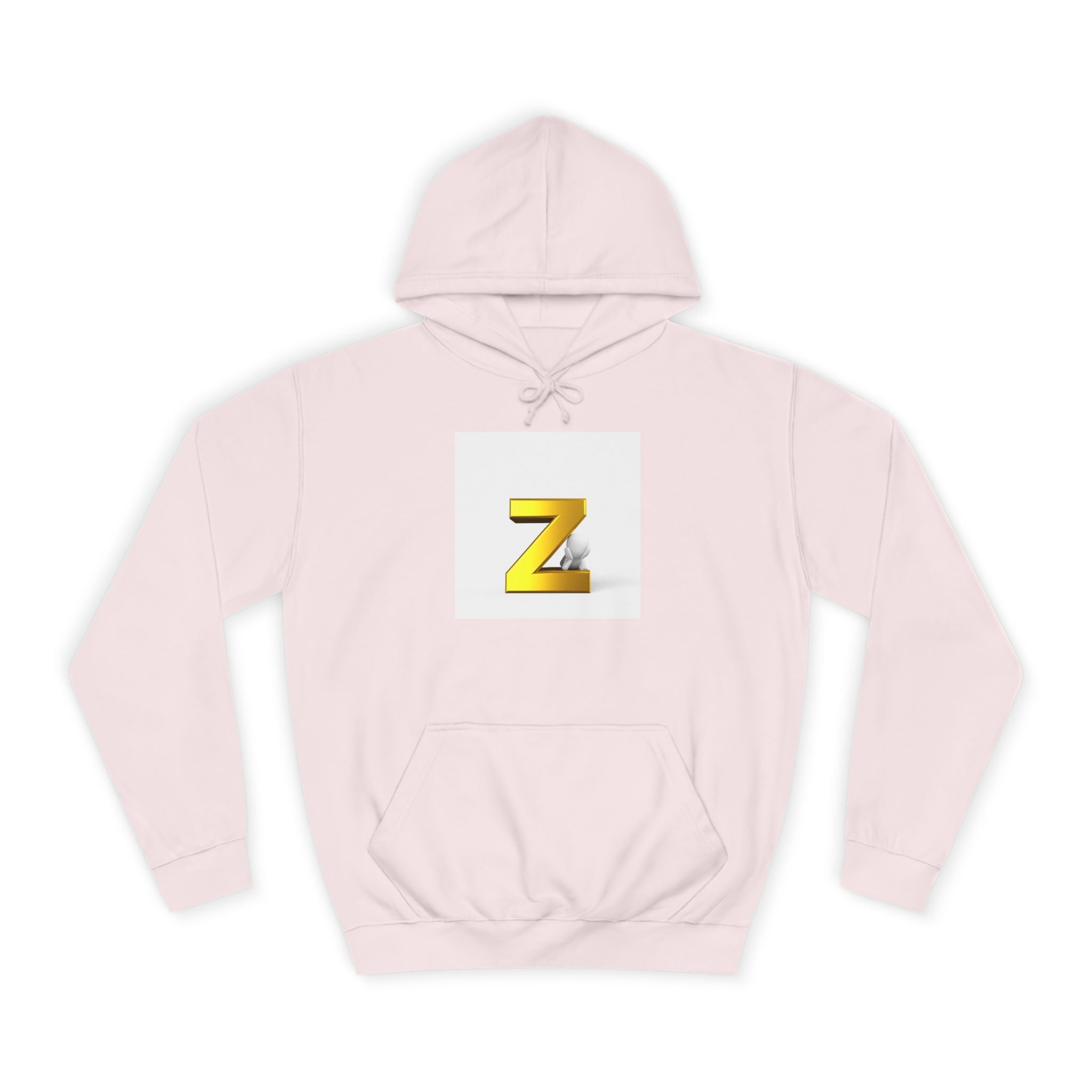Sweat à capuche lettre Z en or 3D | Pull monogramme initial