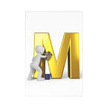 3D Person Painting Gold Letter M Postcards (7 pcs)
