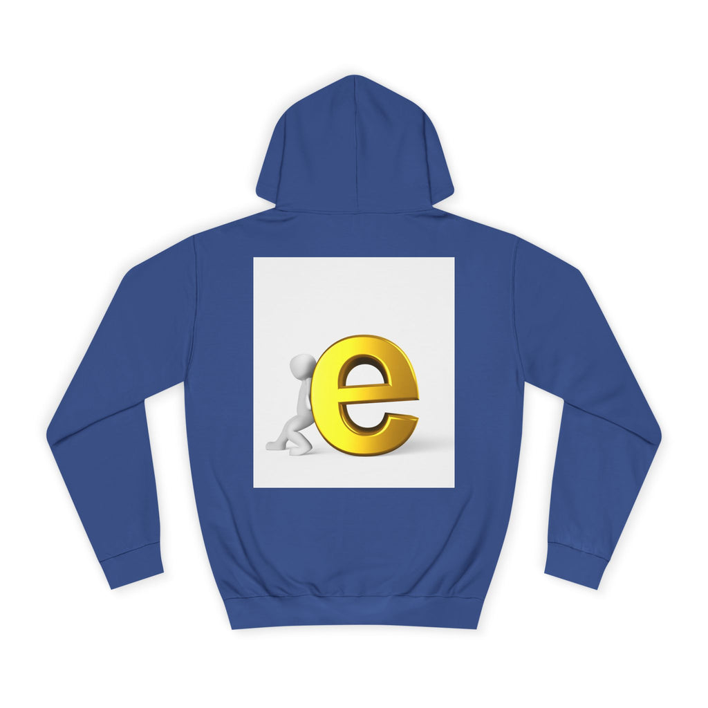 3D Gold Letter E Hoodie | Minimal Alphabet Monogram | Initial Sweatshirt