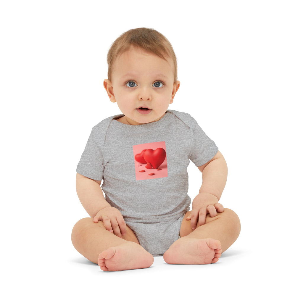 Red Heart Illustration Infant Bodysuit | Cute Valentine Baby Onesie