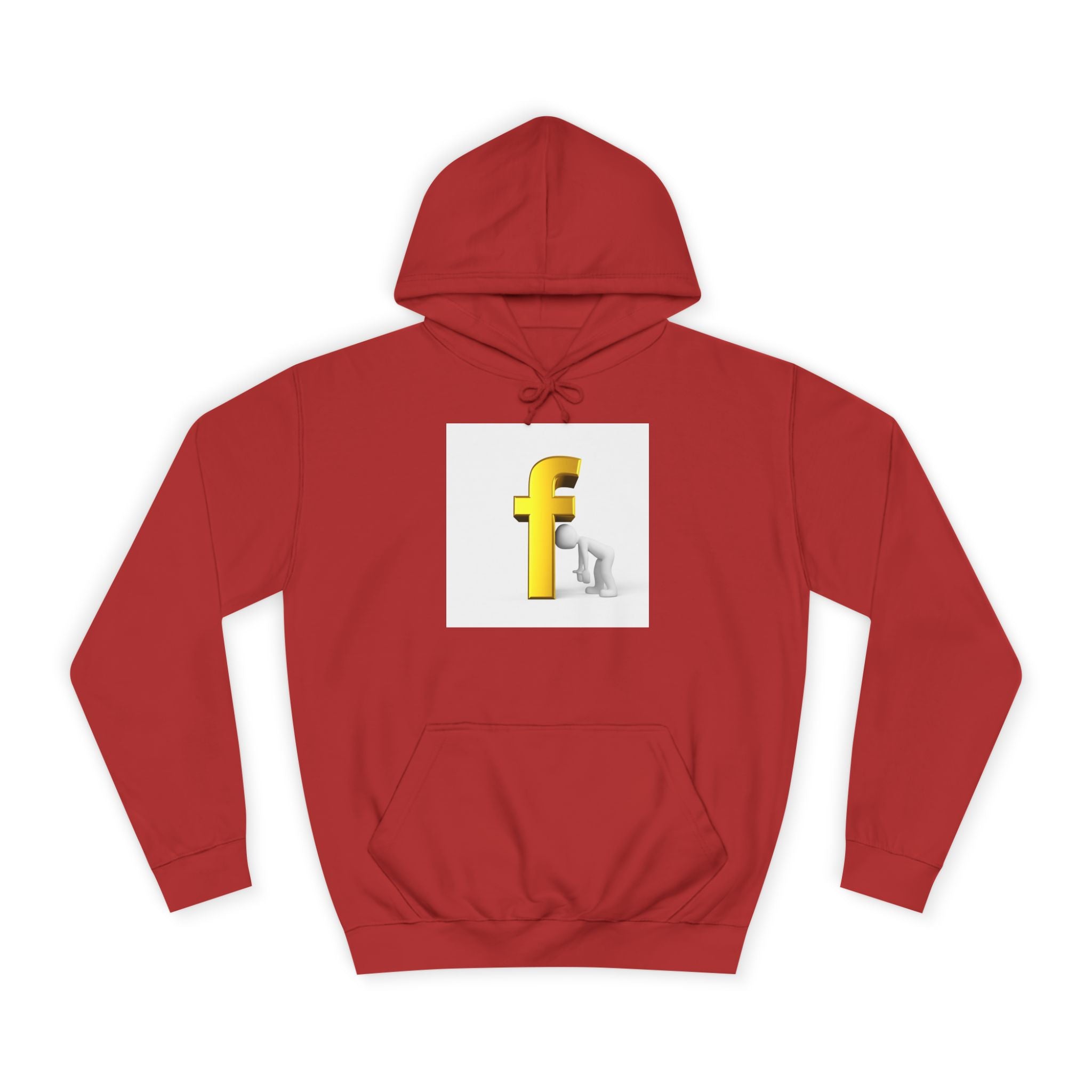 Yellow 3D Letter F Kneeling Figure Hoodie | Typography Graphic